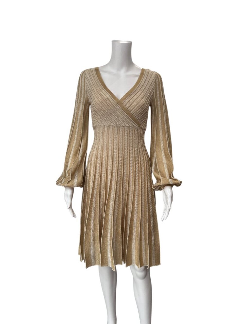 M Missoni Vintage Gold Sheer Stripe Mini Dress size IT 38/2